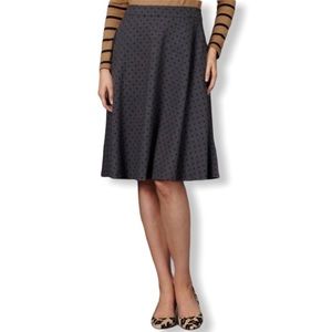 Boden Beautiful Gray & Black Polka Dot Skirt